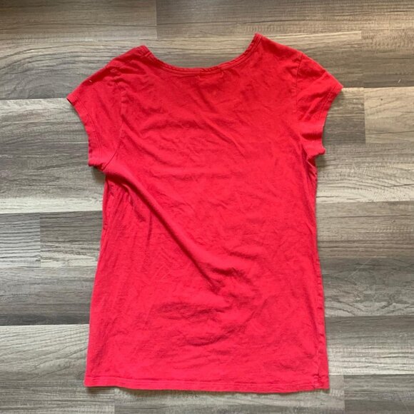 Vintage GUESS Jeans Women’s Size M T-Shirt Tee Red Black Short Sleeve Sequin - Picture 2 of 6